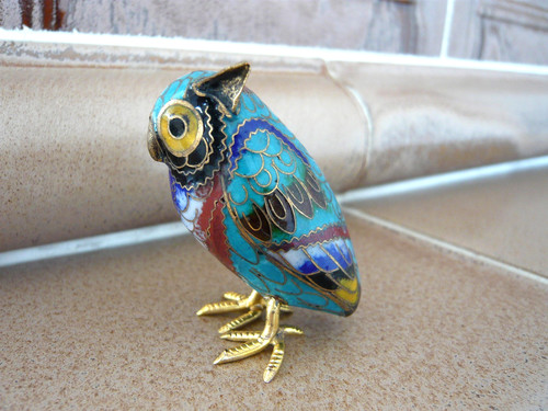 Seltene cloisonne eule figur - seltene,