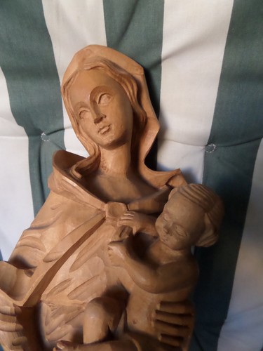 Holzfigur madonna mit kind - mit,