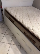 Bettgestell Mit Kopfteil , Schublade, Lattenrost in weiß OHNE MATRATZE 180x200cm