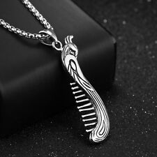 ANHÄNGER EDELSTAHL FRISEUR KAMM MIT KETTE VERSCHIEDENE FARBEN