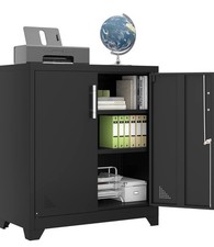YITAHOME Aktenschrank Abschließbar, Metallschrank schwarz
