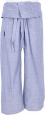 Thai Fischerhose aus fester Baumwolle, Wickelhose, Yogahose, Unigröße - rauch