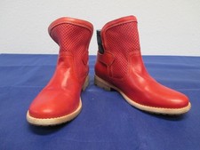 Stiefeletten, Gr. 39, rot, Jeanseinsatz (0,7 kg)