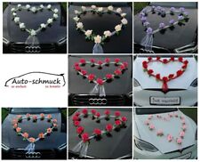 ORGANZA HERZ Auto Schmuck Braut Paar Rose Deko Dekoration hochzeit autoschmuck