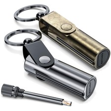 Feuerzeug 2er Pack Streichholz Benzin Schlüsselanhänger Outdoor Notfall