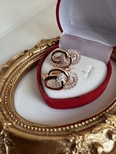 Wunderschöne 585rg Gestempelte Ohrringe, Saphir, Rolled, 4gr. Neu