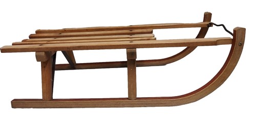 Vintage holz schlitten - holz,