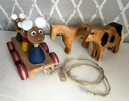 Holz set nachziehspielzeug - set:,
