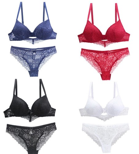 Sexy plunge set stickerei - plunge, bh