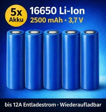 5x Akkuzelle 3,7V 16650 2500