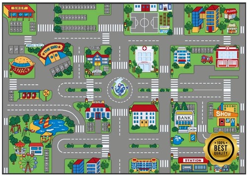 Kinder spielteppich stadt - stadt, &
