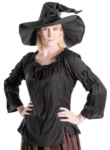 Schwarze hexenbluse - schwarze,