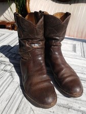 Justin Roper Boots Mens  9E USA 3206 Braun Leather Western Cowboy Riding Work