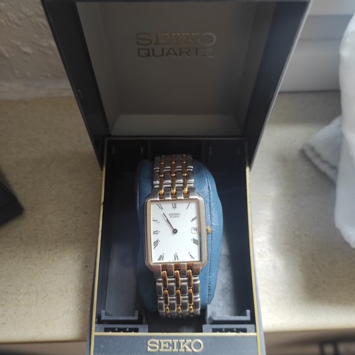 Seiko tank quartz uhr bicolor - seiko,