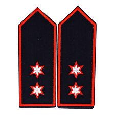 Schulterklappen 2 Sterne silber + Paspel rot (FFW Thürigen) ehrenamtlich