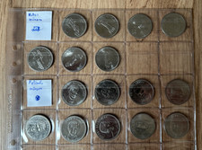 9x Shell Fussballmünzen, 1978, XI Weltmeisterschaft, 7x Shell Automünzen, 70er