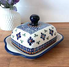 Original Bunzlauer Keramik Butterdose Butterschale 250 Gramm Butter Handarbeit