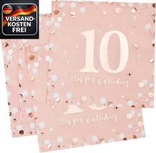 Geburtstag Servietten Rosa 10