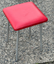 1x DDR Hocker Rot Alu Füße zum schrauben  Küche, Fabrik Vintage 70er
