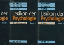 Lexikon der Psychologie in 3 Bänden - Auflage 1993 herausgegeben Wilhelm Arnold