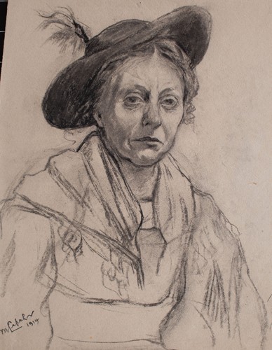 Jugendstil porträt frau hut - frau,