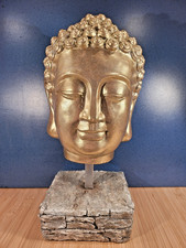 Buddhakopf Stein Statue  Gold