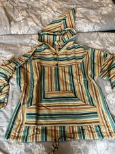 Derber Kapuzen Hippie Pulli XL Baumwolle Bunt Vintage Unisex