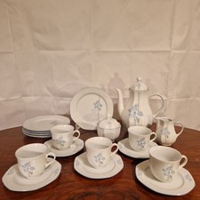 Retsch Bavaria Wunsiedel Kaffeeservice Blaue Blume Blaukante 8-Eckig 18 Tlg.