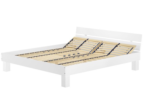 Weißes doppelbett massivholz - doppelbett,