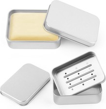 2 Stück Seifendose aus Aluminium, Seifendose Box mit Abdeckung, Seifenschalen 
