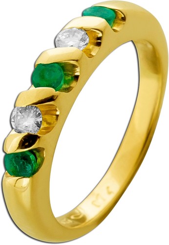 Smaragdring gold 585 - smaragdring, 14k