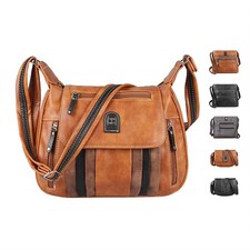 DAMEN TASCHE Umhängetasche Schultertasche Shopper Leder Optik Crossbody Reise 