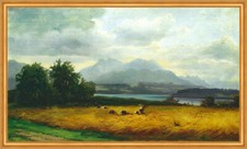 Getreideernte auf Herrenchiemsee Christian Mali Weizenfeld Chiemseemaler LW 095