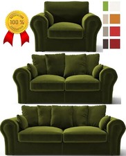 GRÜN 3-2-1 COUCHGARNITUR SET SESSEL 3 SITZER SOFA ECKSOFA WOHNLANDSCHAFT HOCKER