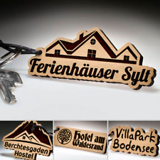 Hotel Schlüsselanhänger mit Gravur| Eichenholz mit individuellem Logo und Text