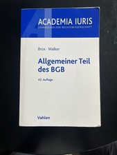 Brox Walker Allgemeiner Teil BGB AT, 43. Auflage