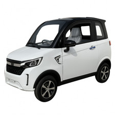 Elektro Kabinroller Vierrad 4-Rad Mopedauto Scooter 45 kmh LED Lenkrad COC Weiss