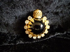 Antikes Parfumflakon / Riechfläschchen Böhmen, Glas, Messing u. Kristallperlen