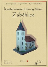 Kartonmodell Kirche Mariä Geburt in Zabehlice (Prag) 1:150 Ondrej Hejl