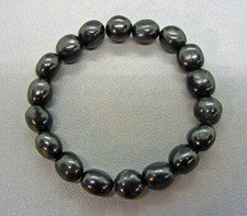 +Natur+SCHUNGIT (SHUNGIT) NUGGET Edelstein-Armband -Elastisch Ø 10-12 mm NEU -A-