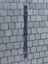 Kentaur Schwarz 125 cm Leder-Sattelgurt Overlay mit beidseitigem Elastik