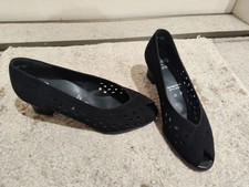 Pumps Vintage Rockabilly Gothic Sommer Business Peeptoe Echtleder 37 Leder Cut O