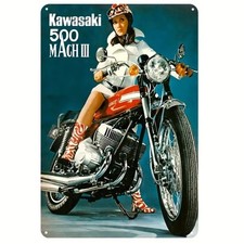 Blechschild kawasaki 500 - kawasaki, mach3