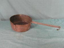 Stieltopf Kasserolle Kupfer Antik 21,2 cm Kochtopf Tülle Offene Feuerstelle o2c8