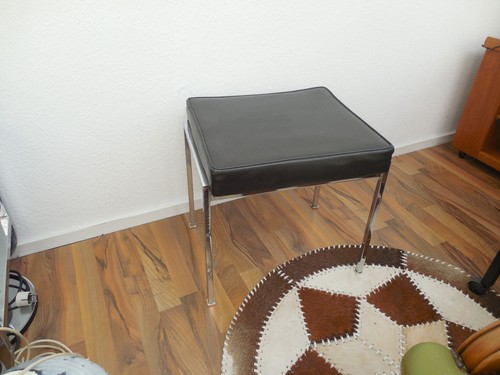 Thonet hocker leder - thonet, chrom