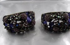  Armreif Floralie Rose Strass Lila emaille Lack wählbar Gold oder Silber