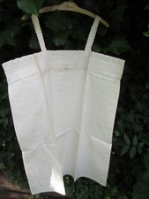 Leinen Damen Nachthemd Antik Leibwäsche mit Spitze Monogr. unbenutzt