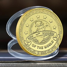 Seven Wonders Coin – Vergoldet Gedenkmünze Weltwunder Erde Welt Reise Sammler
