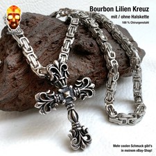 Kreuz Bourbon Lilien Anhänger