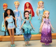 Großes DISNEY Konvolut Anna,Elsa,Rapunzel,Pokahontas,Jasmin,Arielle ...7 Puppen